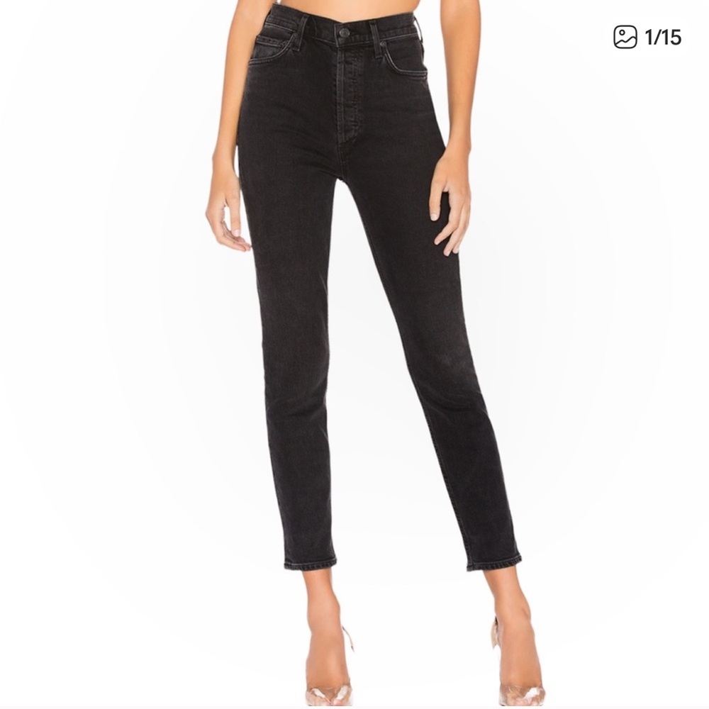 AGOLDE Nico High Rise Slim Fit Jeans, Virtue Black